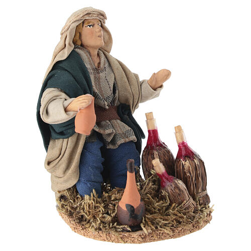 Vinaio con fiasco 10-12 cm presepe napoletano 3