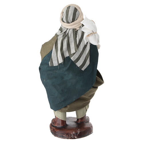 Statuina uomo con sacco terracotta 14 cm presepe napoletano 4