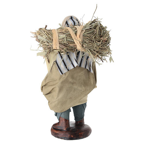 Hombre con paja belén napolitano 14 cm 4