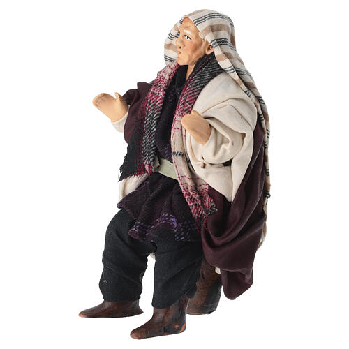 Vieil homme assis crèche napolitaine terre cuite 12-14 cm 2