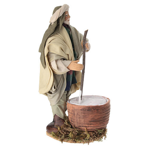 Statuina terracotta ricottaio presepe napoletano 16 cm 3