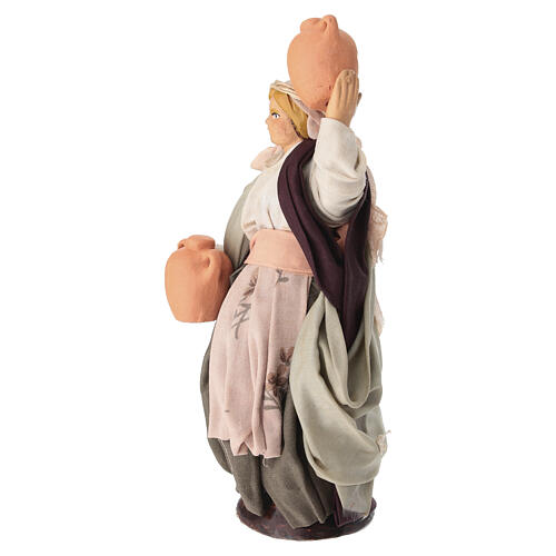 Femme blonde avec cruches crèche napolitaine 14 cm 2