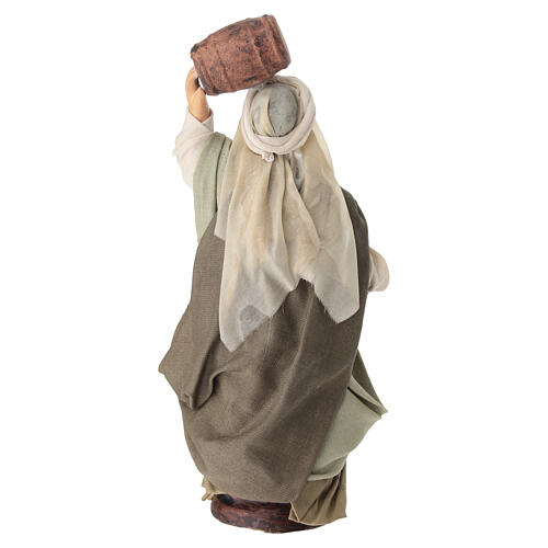Femme avec tonneau en terre cuite crèche napolitaine 14 cm 4