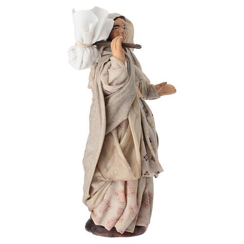 Statuina terracotta Donna con sacco 14 cm presepe napoletano 2