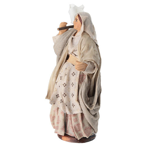 Statuina terracotta Donna con sacco 14 cm presepe napoletano 3