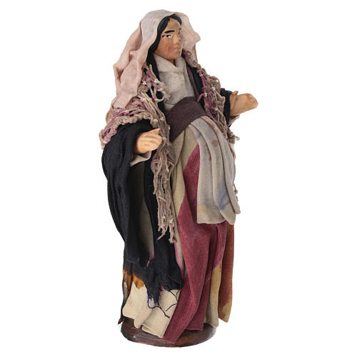 Femme enceinte en terre cuite pour crèche napolitaine 14 cm 3
