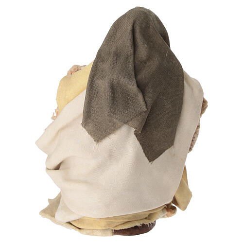 Femme âgée avec châle crèche napolitaine 12-14 cm terre cuite 4