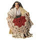 Femme âgée avec châle crèche napolitaine 12-14 cm terre cuite s1