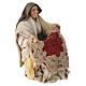 Femme âgée avec châle crèche napolitaine 12-14 cm terre cuite s3