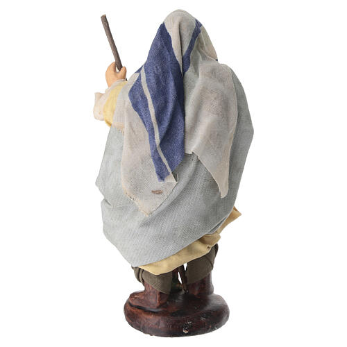 Uomo e galline presepe napoletano 14 cm terracotta 4