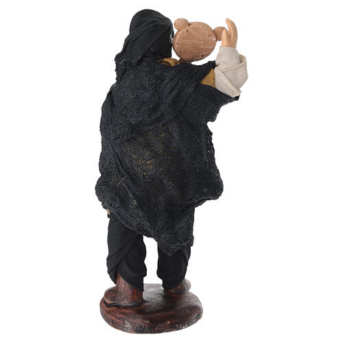Statuina uomo con tamburello terracotta 14 cm presepe napoletano 4