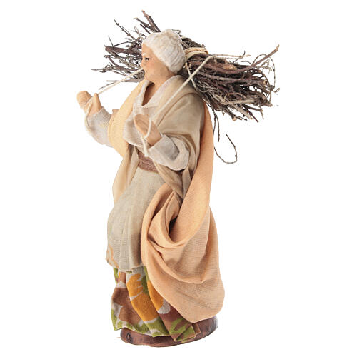 Vieille femme avec fagot de bois crèche napolitaine 12 cm 2