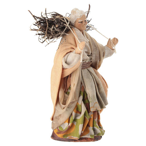 Vieille femme avec fagot de bois crèche napolitaine 12 cm 3
