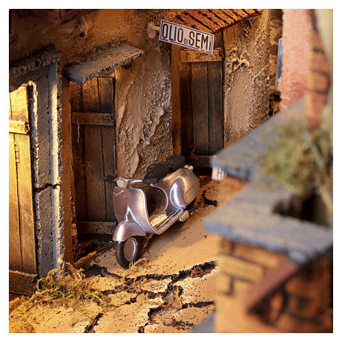 Ruelles de Naples avec bourg éclairé 80x60x60 cm crèche napolitaine 8-10 cm 4