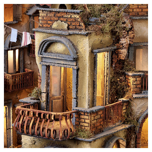 Ruelles de Naples avec bourg éclairé 80x60x60 cm crèche napolitaine 8-10 cm 9