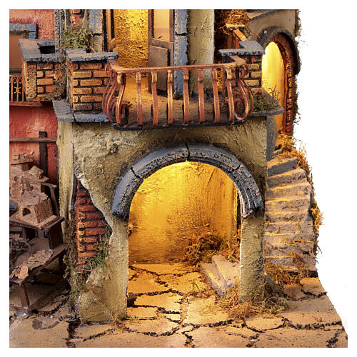 Ruelles de Naples avec bourg éclairé 80x60x60 cm crèche napolitaine 8-10 cm 13