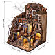 Ruelles de Naples avec bourg éclairé 80x60x60 cm crèche napolitaine 8-10 cm s3