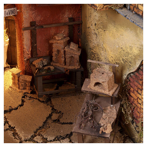 Vicoli di Napoli borgo Spaccanapoli illuminato 80x60x60 cm presepe napoletano 8-10 cm 12
