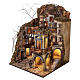 Vicoli di Napoli borgo Spaccanapoli illuminato 80x60x60 cm presepe napoletano 8-10 cm s8