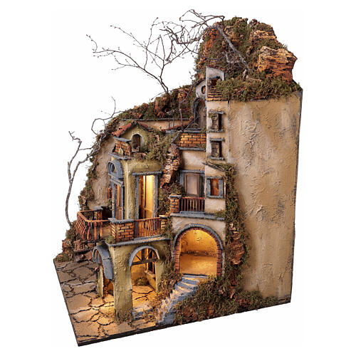 Lighted Naples Village Alleyways, 80x60x60 cm, Neapolitan Nativity for 8-10 cm Figurines 5