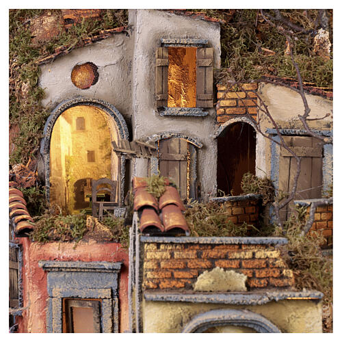 Lighted Naples Village Alleyways, 80x60x60 cm, Neapolitan Nativity for 8-10 cm Figurines 7
