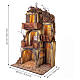 Monumental lighted Neapolitan nativity village with fountain and kitchen 140x80x60 cm, suitable for 24-30 cm figures s3