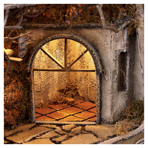 Décor radio vintage avec village illuminé 50x42x20 cm crèche napolitaine 7-10 cm 5