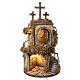 Presepe Pasquale napoletano 6-8 cm circolare con borgo illuminato e tre croci 50x30 cm s1