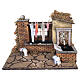 Village avec linge étendu et fontaine fonctionnelle 20x35x25 cm crèche napolitaine 12 cm s1