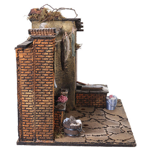 Borgo bucato gocciolante e doppio movimento 50x35x45 cm presepe napoletano 20-24 cm 8