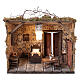 Interior house scene with illuminated bedroom for 12 cm Neapolitan Nativity Scene, 35x40x30 cm s1