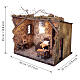 Interior house scene with illuminated bedroom for 12 cm Neapolitan Nativity Scene, 35x40x30 cm s2