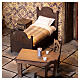Scène intérieure de maison éclairée avec chambre 35x40x30 cm crèche napolitaine 12 cm s3