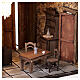 Scena interno casa illuminata con camera da letto 35x40x30 cm presepe napoletano 12 cm s5