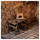 Scena interno casa illuminata con camera da letto 35x40x30 cm presepe napoletano 12 cm s7