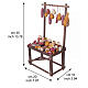 Wooden deli counter with hanging products for 24-30 cm Neapolitan Nativity Scene, 35x19x10 cm s2
