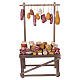 Banco salumeria in legno con prodotti appesi 35x20x10 cm presepe napoletano 24-30 cm s1