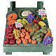 Banco mercato con frutta e verdura in terracotta 30x10x20 cm presepe napoletano 24-30 cm s2
