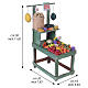 Banco mercato con frutta e verdura in terracotta 30x10x20 cm presepe napoletano 24-30 cm s3