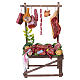 Banco macelleria in legno con carni appese 35x20x10 cm presepe napoletano 24-30 cm s1