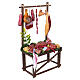 Banco macelleria in legno con carni appese 35x20x10 cm presepe napoletano 24-30 cm s4