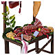 Banco macelleria in legno con carni appese 35x20x10 cm presepe napoletano 24-30 cm s5