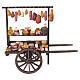 Carro salumi e formaggi con terracotta dipinta 35x40x15 cm presepe napoletano 24-30 cm s1