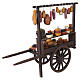 Carro salumi e formaggi con terracotta dipinta 35x40x15 cm presepe napoletano 24-30 cm s8
