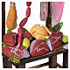 Banca de carne em madeira com produtos em terracota 11,5x8x4 cm presépio napolitano 10 cm s2
