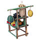 Banco frutta in legno verde con ortaggi in terracotta 10x5x10 cm presepe napoletano 10 cm s5