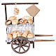 Verkaufswagen aus Holz mit Brot und Backwaren 15x15x5 cm für neapolitanische Krippe mit 10 cm Figuren s1