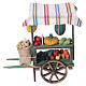 Wooden fruit cart in hand-painted terracotta, 14x12.5x4.5 cm, for 10 cm Neapolitan Nativity Scene s6
