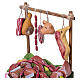 Bancarella macelleria con carni dipinte a mano 25x15x10 cm presepe napoletano 18-20 cm s4
