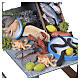 Banco pescheria in legno con pesci in terracotta 25x10x15 cm presepe napoletano 18-20 cm s2